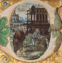 Initial D: Noah Directing the Construction of the Ark, c.1500